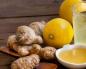 Healing recipe of ginger and lemon with honey to strengthen immunity Vitamin mixture of ginger, honey and lemon